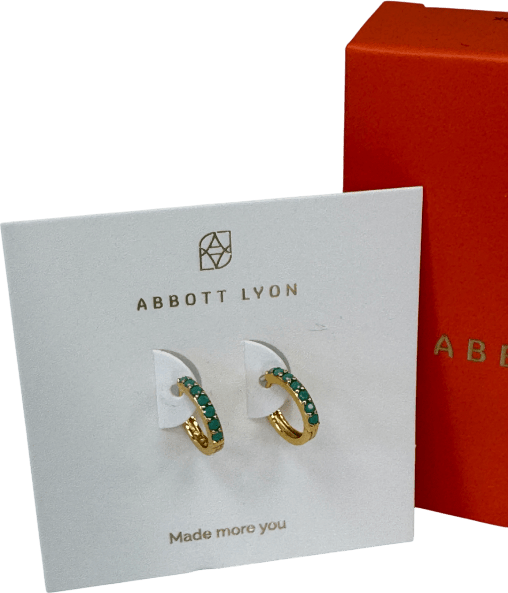 Abbott Lyon 18k Gold plated Turquoise Huggie Hoops (gold) One Size - Reliked