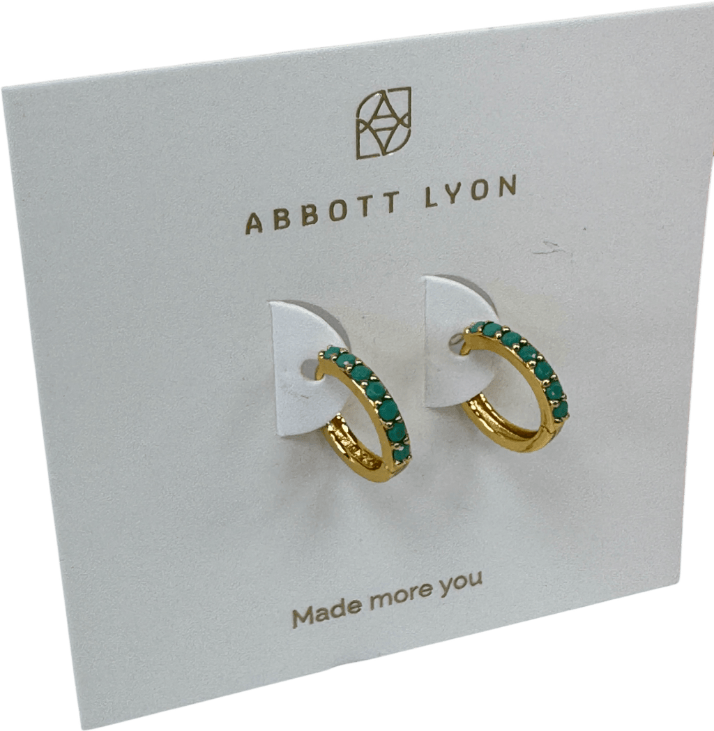Abbott Lyon 18k Gold plated Turquoise Huggie Hoops (gold) One Size - Reliked