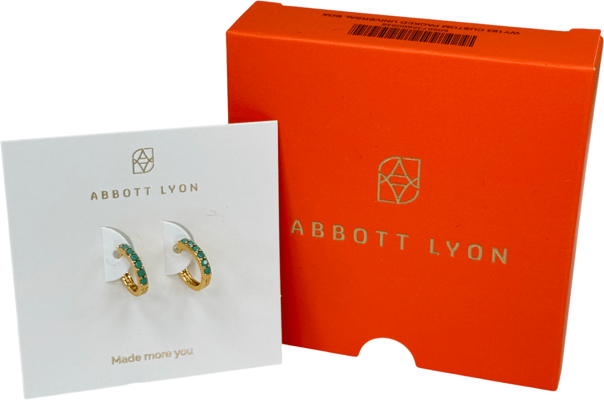 Abbott Lyon 18k Gold plated Turquoise Huggie Hoops (gold) One Size - Reliked