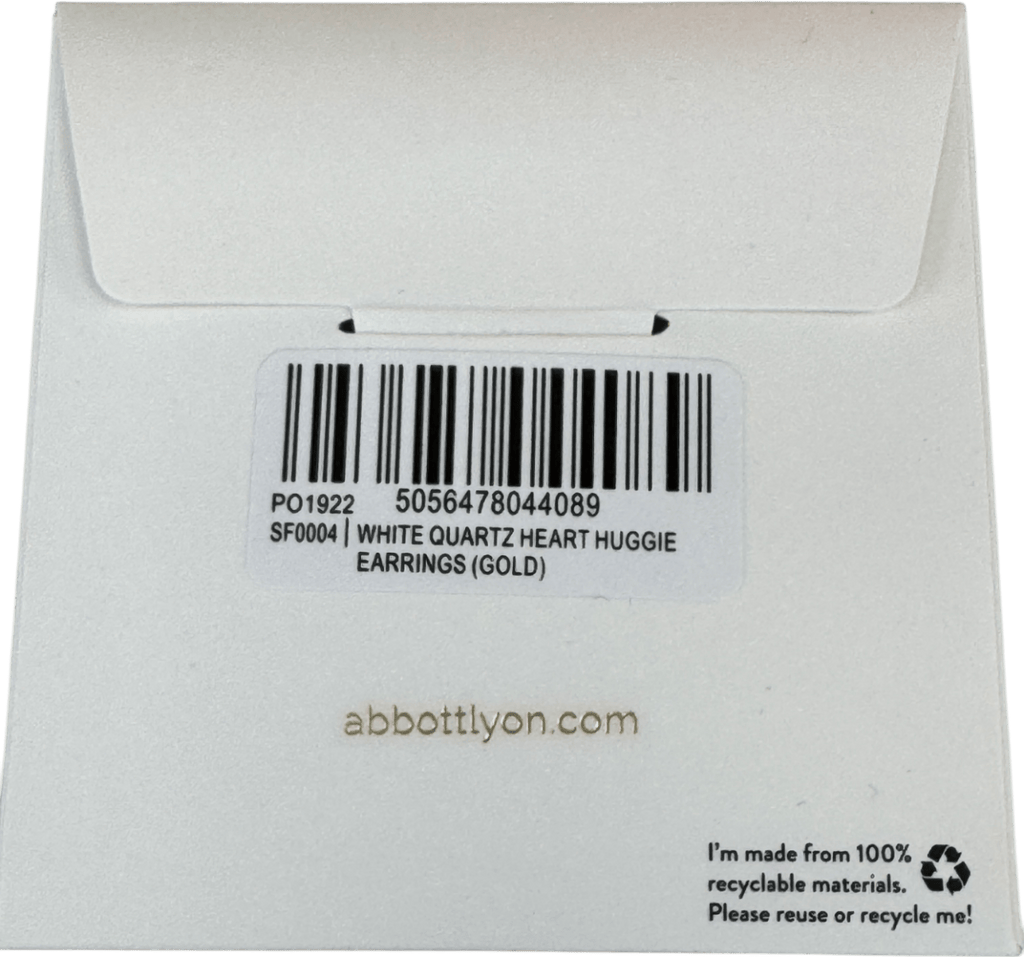 Abbott Lyon 18k Gold plated White Quartz Heart Huggie Earrings (gold) One Size - Reliked