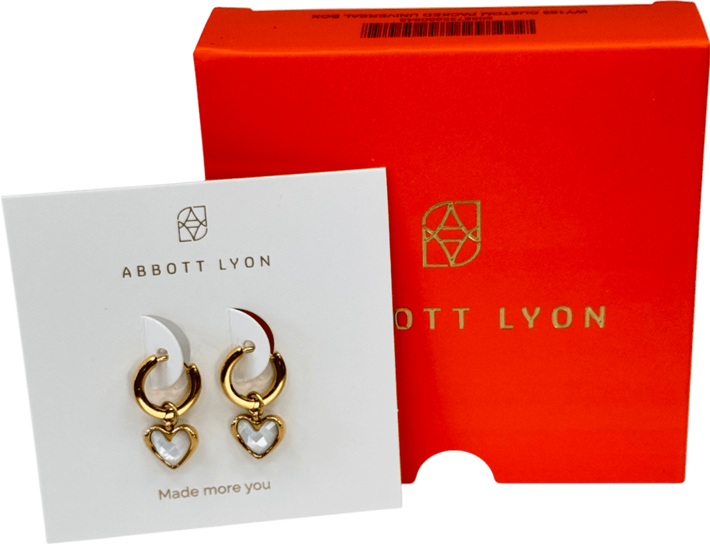 Abbott Lyon 18k Gold plated White Quartz Heart Huggie Earrings (gold) One Size - Reliked