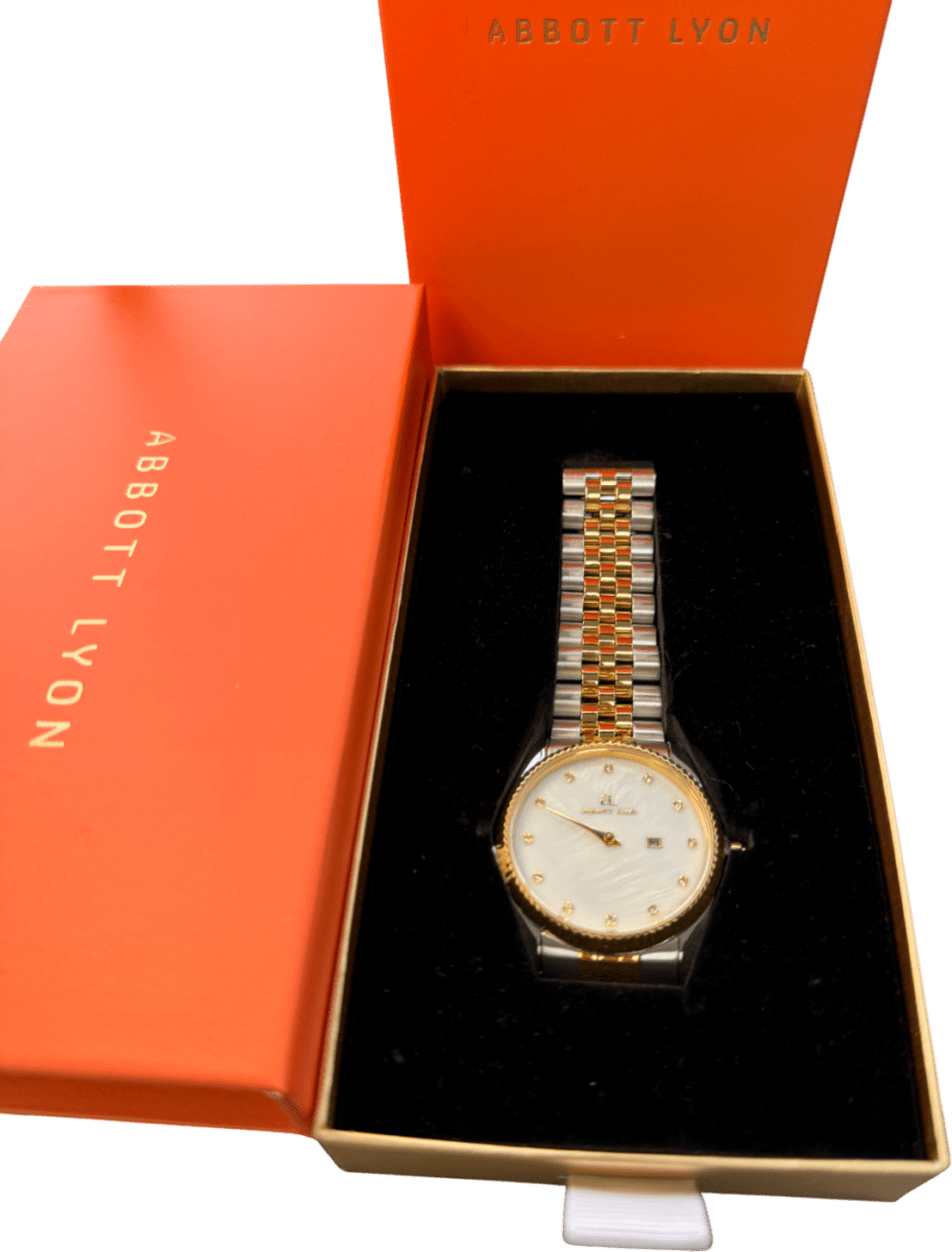 Abbott Lyon Belgravia 36mm Pearl & Crystal Link Watch In Presentation Box - Reliked