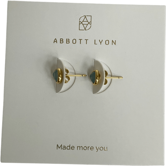 Abbott Lyon Metallic Blue Heart Stud Earrings - Reliked