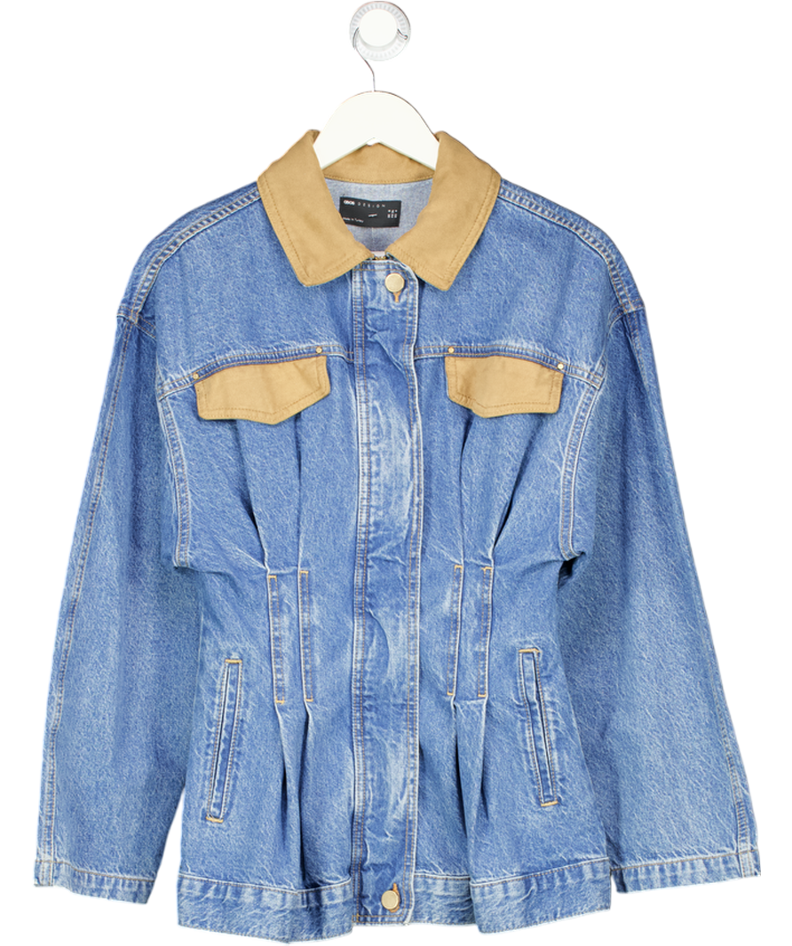 ASOS Blue Denim Cinched Waist Jacket UK 8