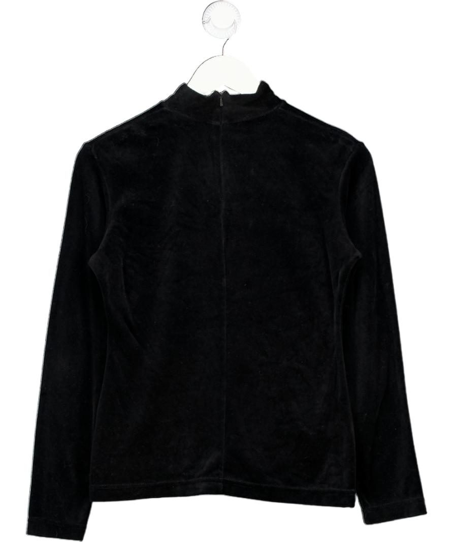 Monsoon Black Long Sleeve Velvet High Neck Top UK 14
