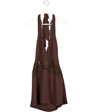 White Fox Cupids Bow Mini Dress Chocolate Brown UK S