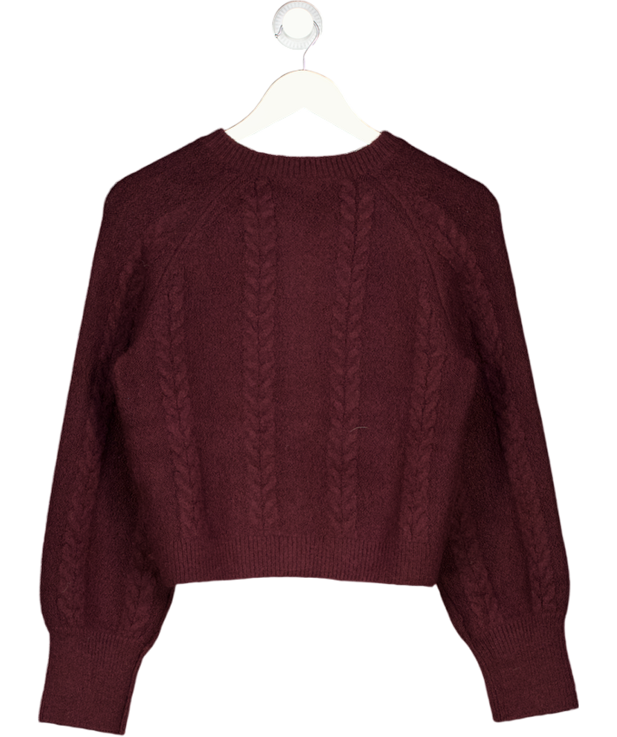 H&M Plum Purple Cable-knit Cardigan UK XS