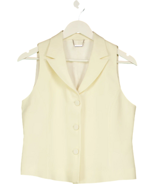 LilySilk Cream Lapel Collar Silk Suit Vest Waistcoat Top UK 10