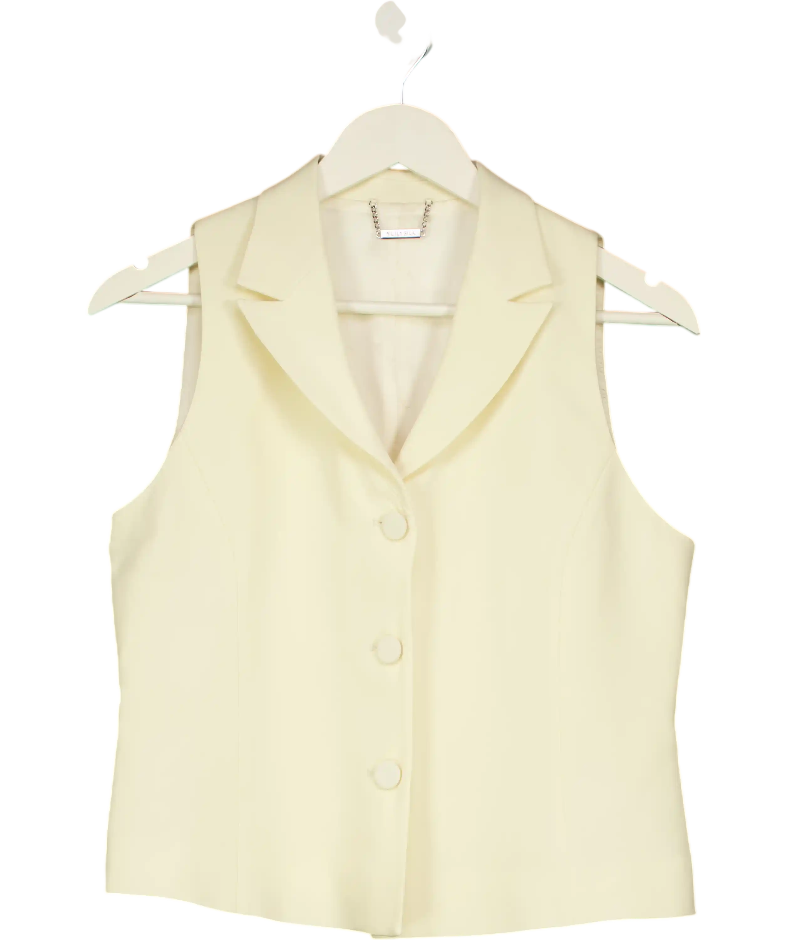 LilySilk Cream Lapel Collar Silk Suit Vest Waistcoat Top UK 10