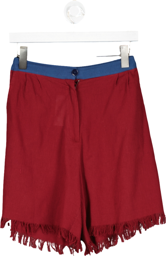Labeca Red Nova Cotton Fringed Shorts UK XS/S