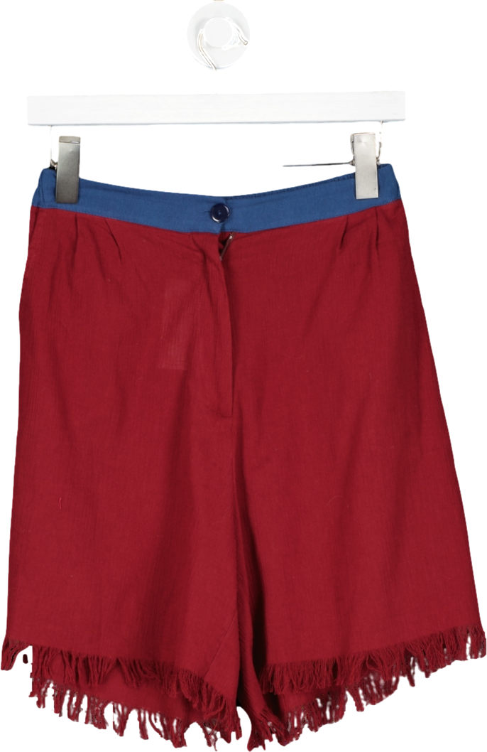 Labeca Red Nova Cotton Fringed Shorts UK XS/S