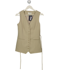 DISSH Beige Celine Pebble Longline Waistcoat Top UK 6
