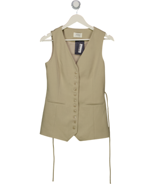 DISSH Beige Celine Pebble Longline Waistcoat Top UK 6