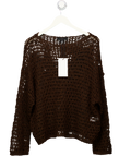 ZARA Chocolate Brown Open Knit Jumper UK M