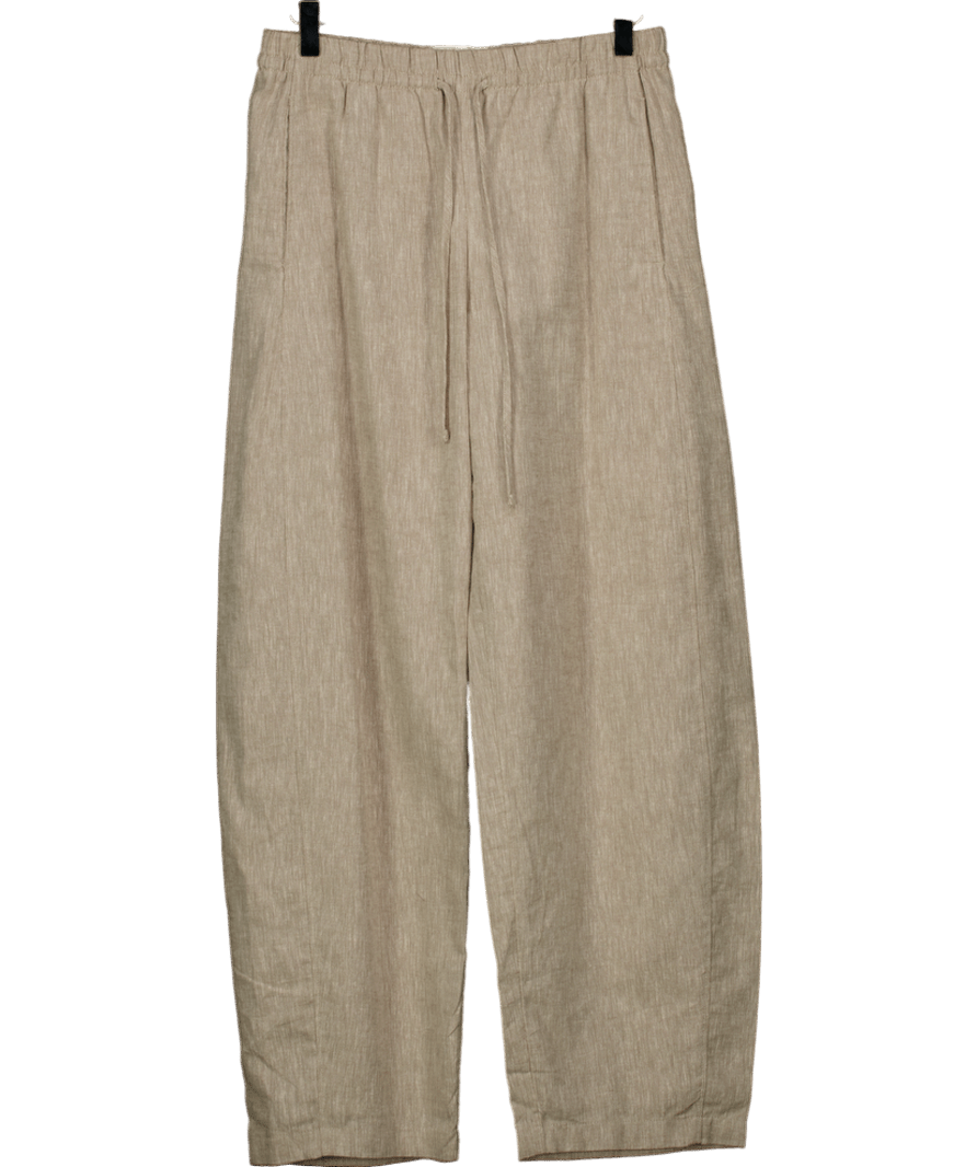 Abercrombie & Fitch Beige Oatmeal Barrel Trousers UK XXS - Reliked