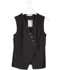 Abercrombie & Fitch Black Asymmetrical Button - through Top UK XS - Reliked