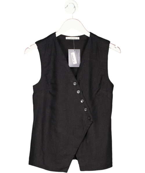Abercrombie & Fitch Black Asymmetrical Button - through Top UK XS - Reliked