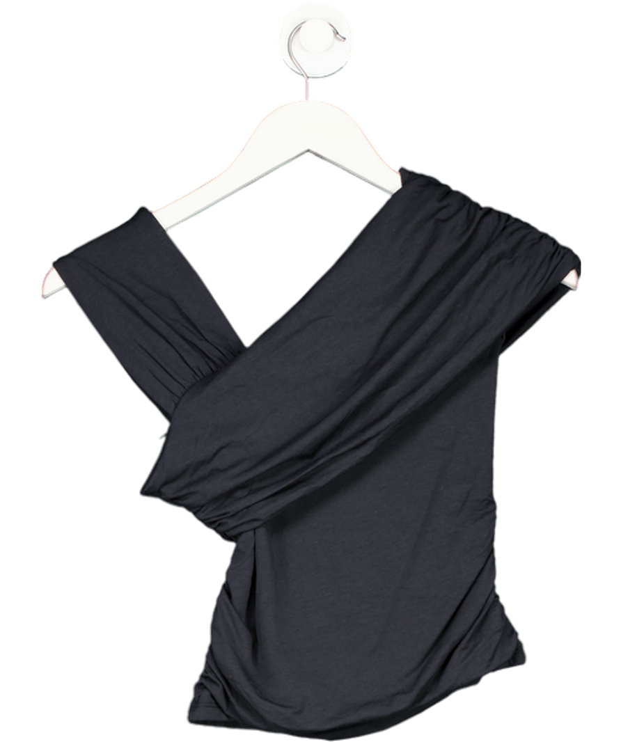 Abercrombie & Fitch Black Asymmetrical Wrap Top UK XS - Reliked