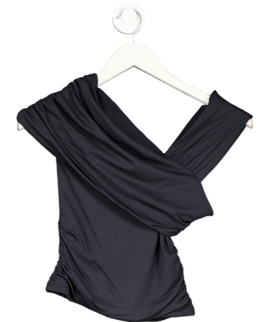 Abercrombie & Fitch Black Asymmetrical Wrap Top UK XS - Reliked