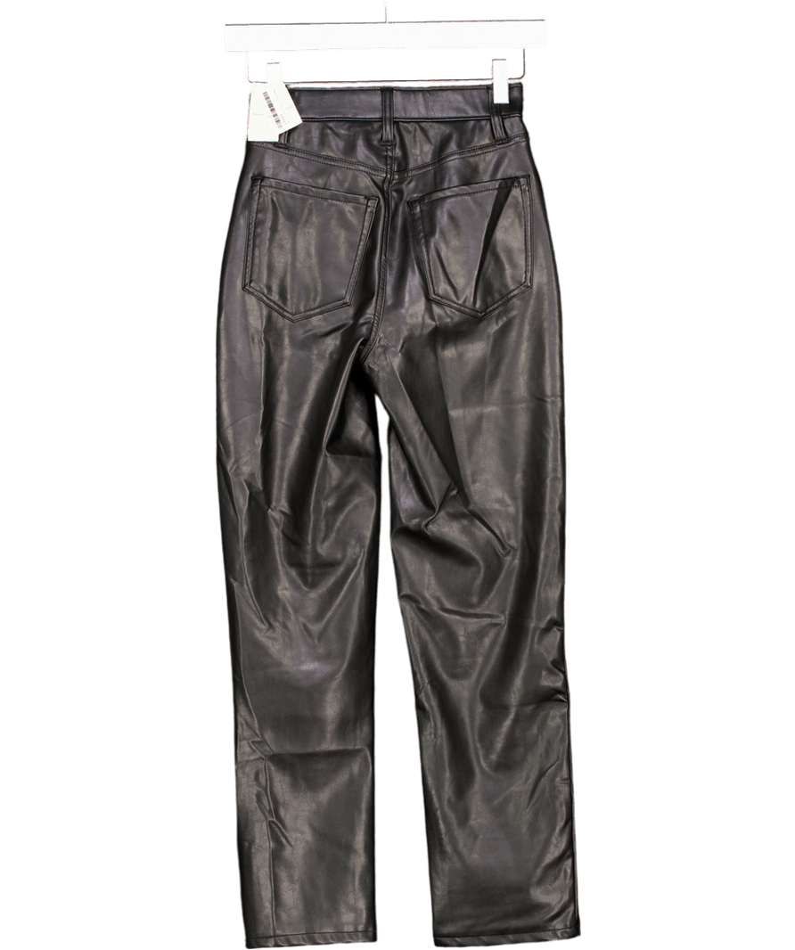 Abercrombie & Fitch Black Curve Love Vegan Leather Ankle Straight Pant W24 - Reliked