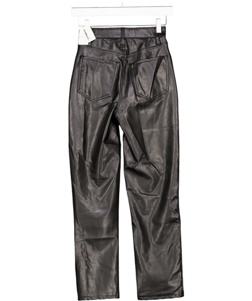 Abercrombie & Fitch Black Curve Love Vegan Leather Ankle Straight Pant W24 - Reliked