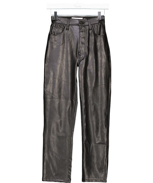 Abercrombie & Fitch Black Curve Love Vegan Leather Ankle Straight Pant W24 - Reliked
