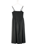 Abercrombie & Fitch Black Dipped Waist Smocked Midi Dress UK XL - Reliked