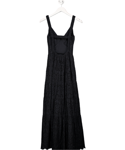 Abercrombie & Fitch Black Floral Embroidered Maxi Dress UK XS - Reliked