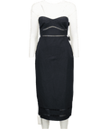 Abercrombie & Fitch Black Linen Blend Midi Dress - Petite UK XXS - Reliked
