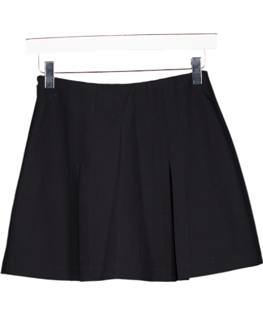 Abercrombie & Fitch Black Mid Rise Pleated Mini Skort UK XS - Reliked