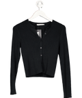 Abercrombie & Fitch Black Ribbed Knit Cardogan UK XS - Reliked