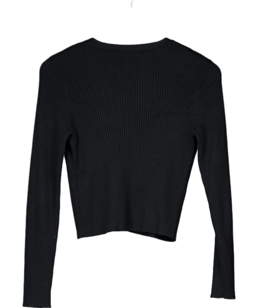 Abercrombie & Fitch Black Ribbed Knit Cardogan UK XS - Reliked