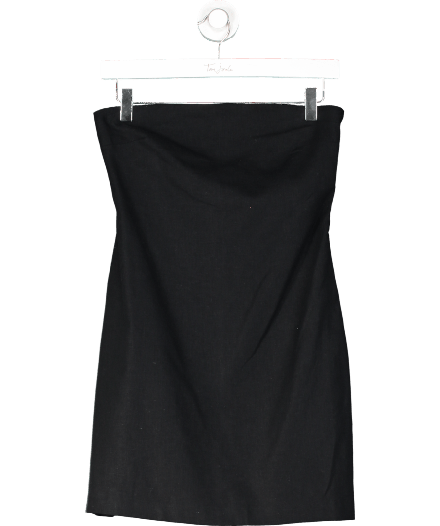 Abercrombie & Fitch Black Strapless Linen - blend Skort Mini Dress UK S - Reliked