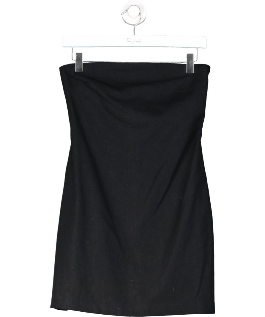 Abercrombie & Fitch Black Strapless Linen - blend Skort Mini Dress UK S - Reliked
