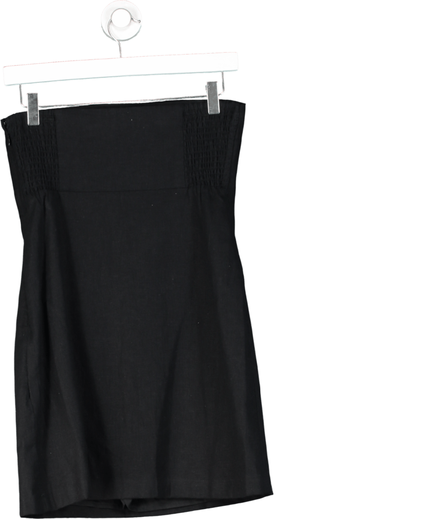 Abercrombie & Fitch Black Strapless Linen - blend Skort Mini Dress UK S - Reliked