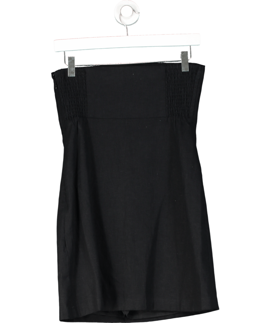 Abercrombie & Fitch Black Strapless Linen - blend Skort Mini Dress UK S - Reliked