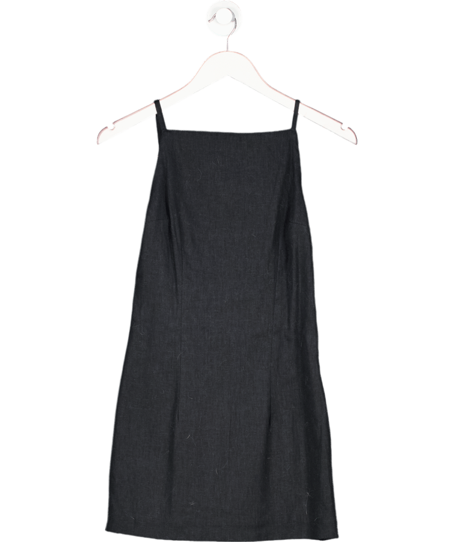 Abercrombie & Fitch Black Strappy Linen Blend Mini Dress UK XS - Reliked