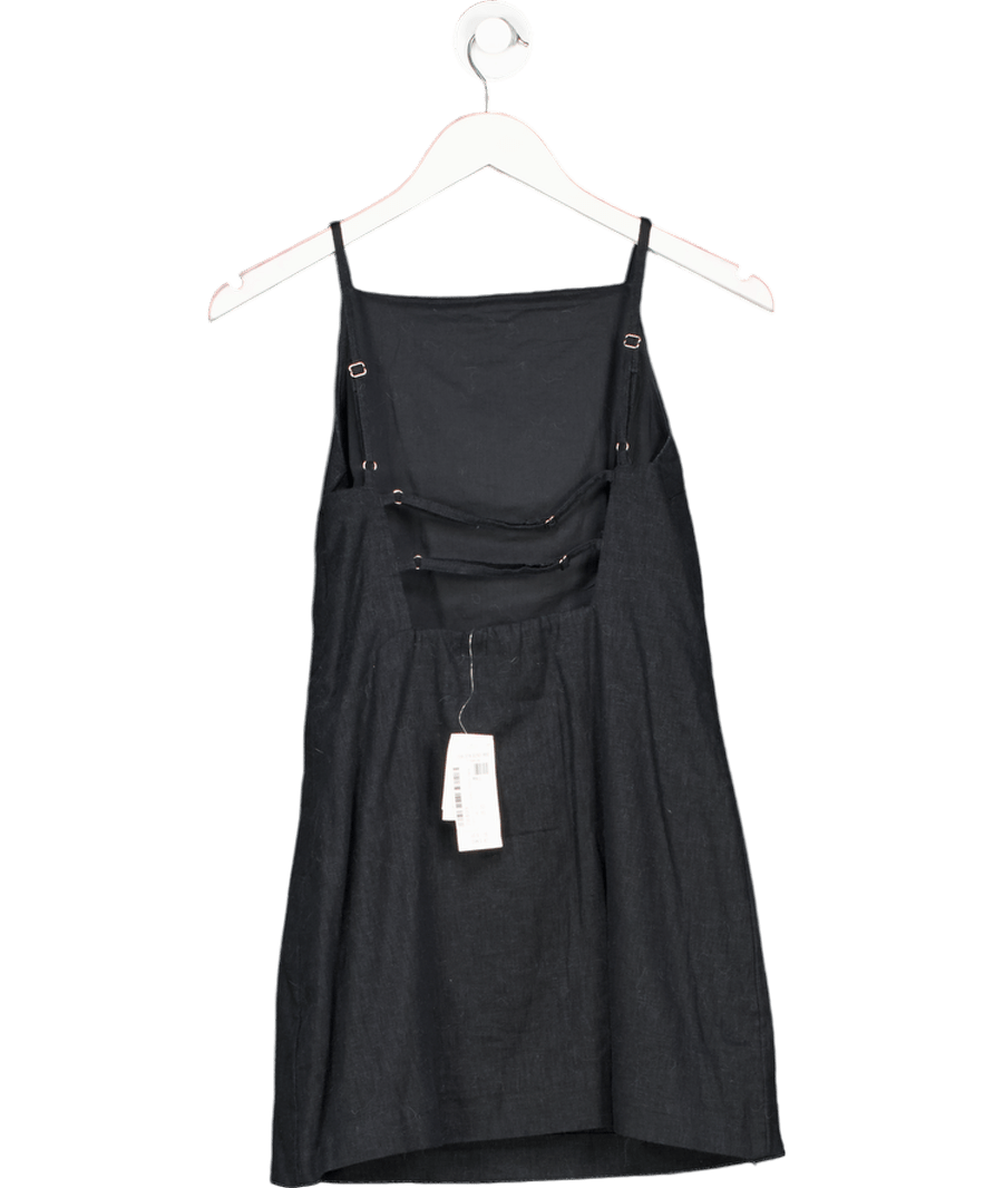 Abercrombie & Fitch Black Strappy Linen Blend Mini Dress UK XS - Reliked