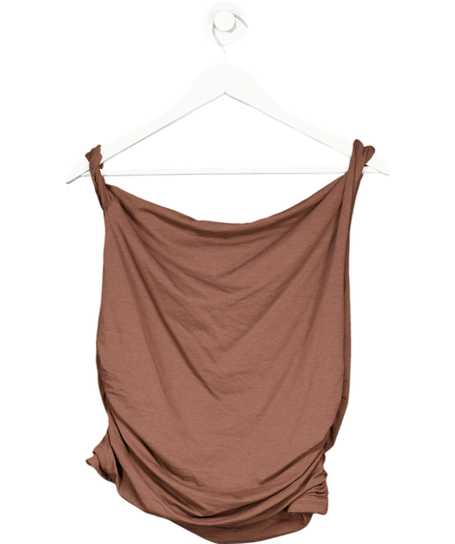 Abercrombie & Fitch Brown Double Layer Ruched Vest Top UK L - Reliked