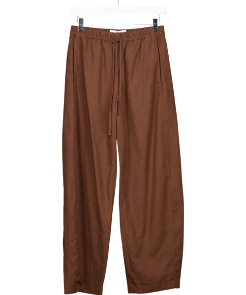 Abercrombie & Fitch Brown Straight Linen - blend Pull - on Pant UK XXS - Reliked