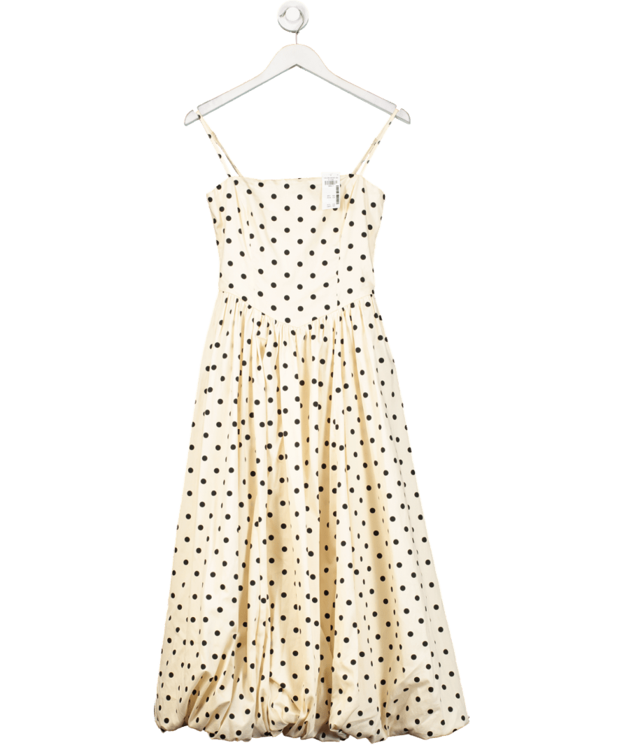 Abercrombie & Fitch Cream Dipped Waist Bubble Hem Midi Dress UK S - Reliked