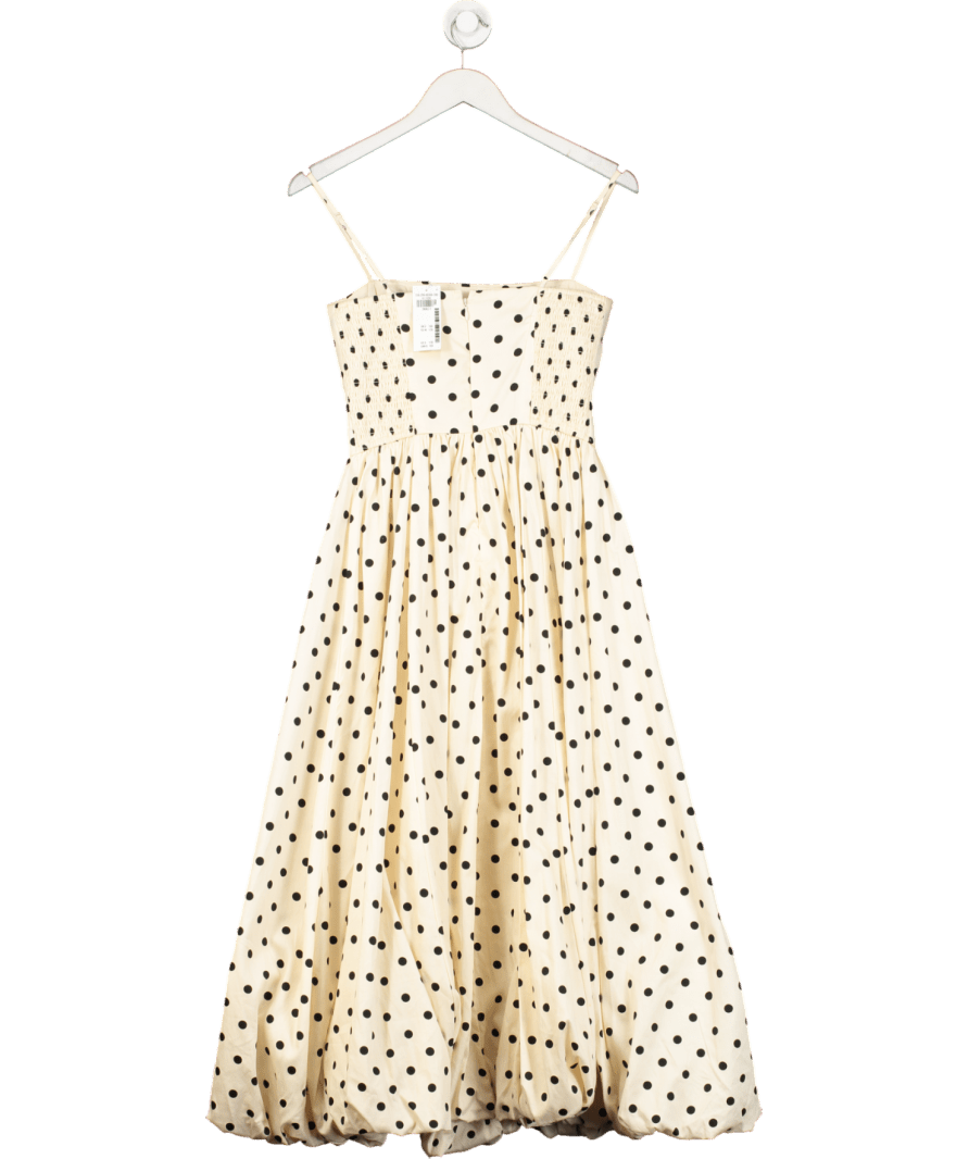 Abercrombie & Fitch Cream Dipped Waist Bubble Hem Midi Dress UK S - Reliked