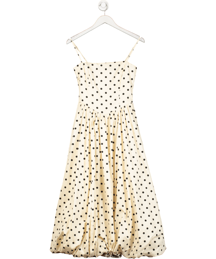 Abercrombie & Fitch Cream Dipped Waist Bubble Hem Midi Dress UK S - Reliked