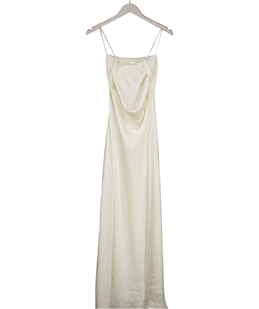 Abercrombie & Fitch Cream Julia Slip Cowl Back - bow Maxi Dress UK XS - Reliked