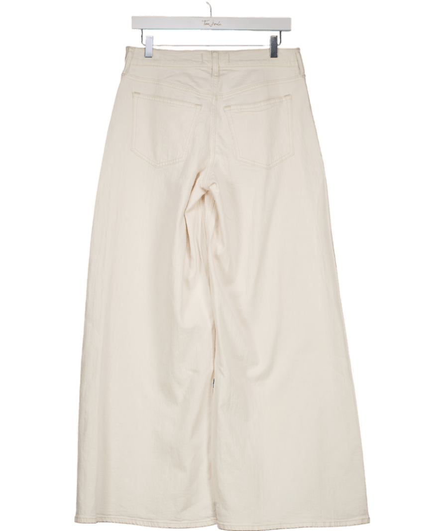 Abercrombie & Fitch Cream Mid Rise Ultra Wide Leg Jeans W27 - Reliked