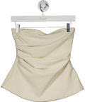 Abercrombie & Fitch Cream Strapless Side Ruched Top UK S - Reliked