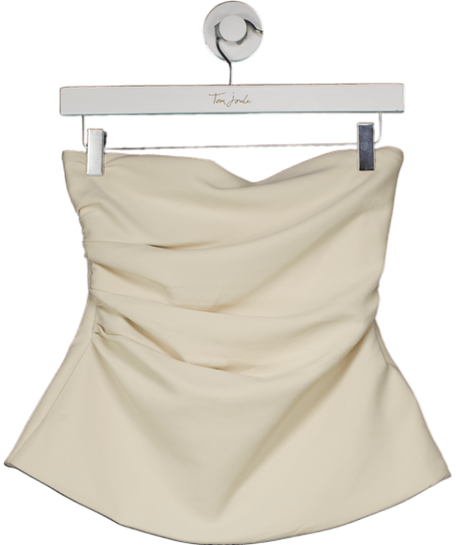 Abercrombie & Fitch Cream Strapless Side Ruched Top UK S - Reliked