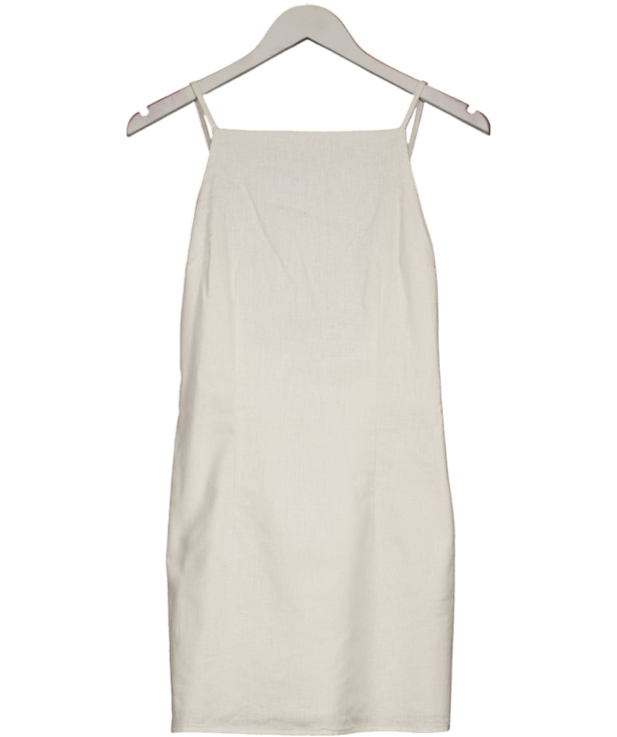 Abercrombie & Fitch Cream Strappy Linen Blend Mini Dress UK XS - Reliked