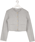 Abercrombie & Fitch Grey Cardigan With Gold Buttons UK XS - Reliked
