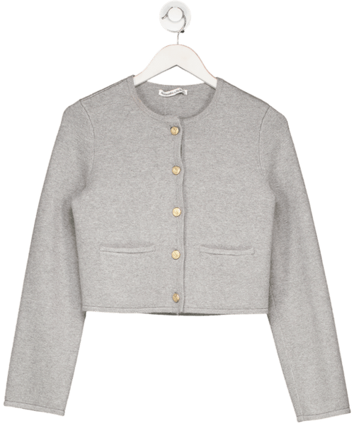 Abercrombie & Fitch Grey Cardigan With Gold Buttons UK XS - Reliked